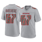 Johmsee TB.Buccaneers #67 Luke Goedeke Player Gray Atmosphere Fashion Home Game Stitched Jerseys