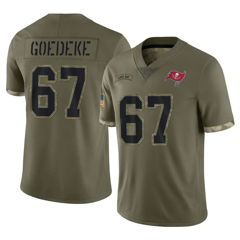 Johmsee TB.Buccaneers #67 Luke Goedeke Player Olive Limited Salute To Service Home Game Stitched Jerseys