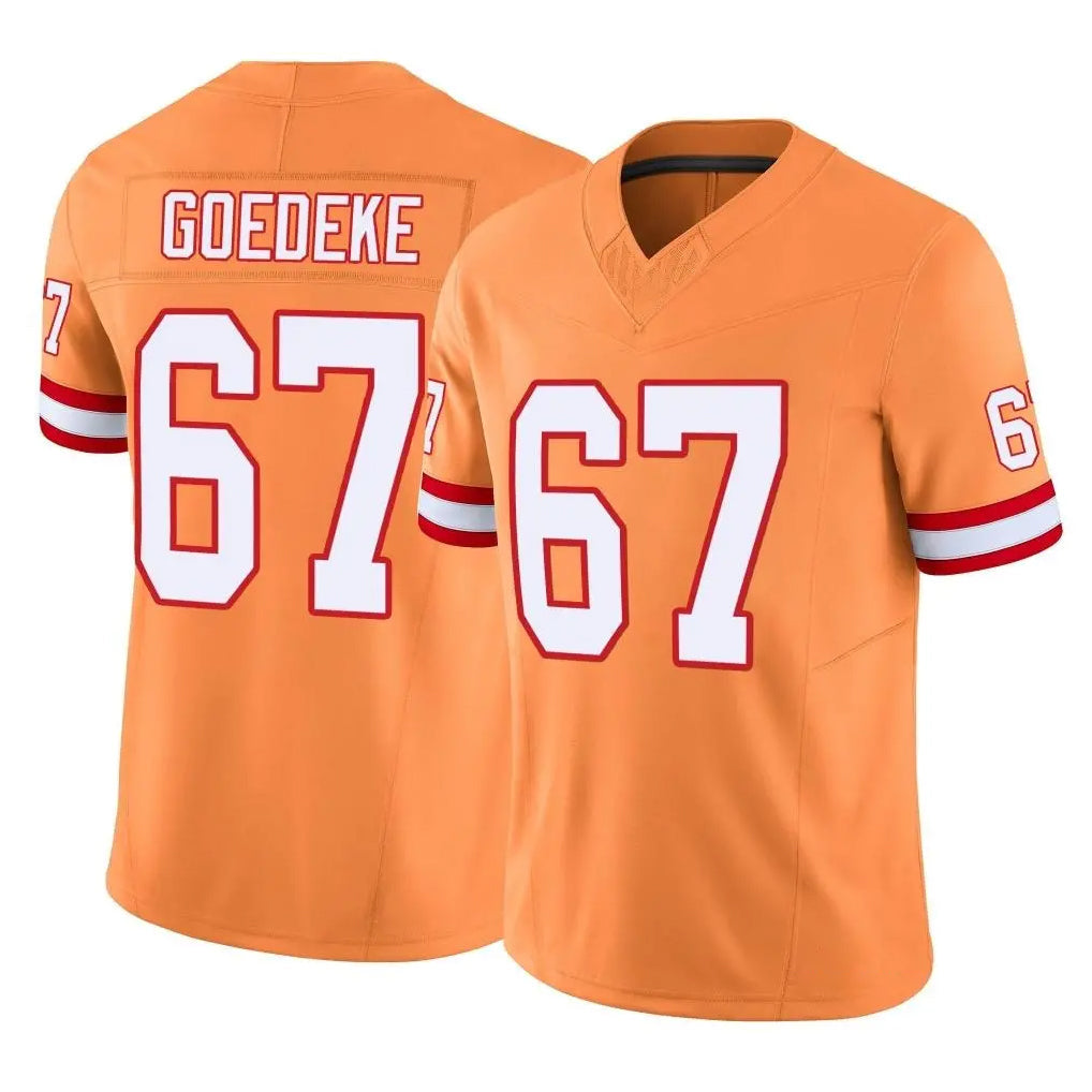 Johmsee TB.Buccaneers #67 Luke Goedeke Player Orange Limited Vapor F.U.S.E. Home Game Stitched Jerseys