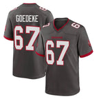Johmsee TB.Buccaneers #67 Luke Goedeke Player Pewter Alternate Home Game Stitched Jerseys