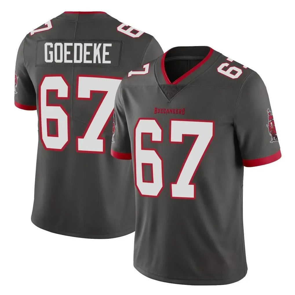 Johmsee TB.Buccaneers #67 Luke Goedeke Player Pewter Limited Alternate Vapor Home Game Stitched Jerseys