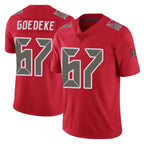 Johmsee TB.Buccaneers #67 Luke Goedeke Player Red Limited Color Rush Home Game Stitched Jerseys