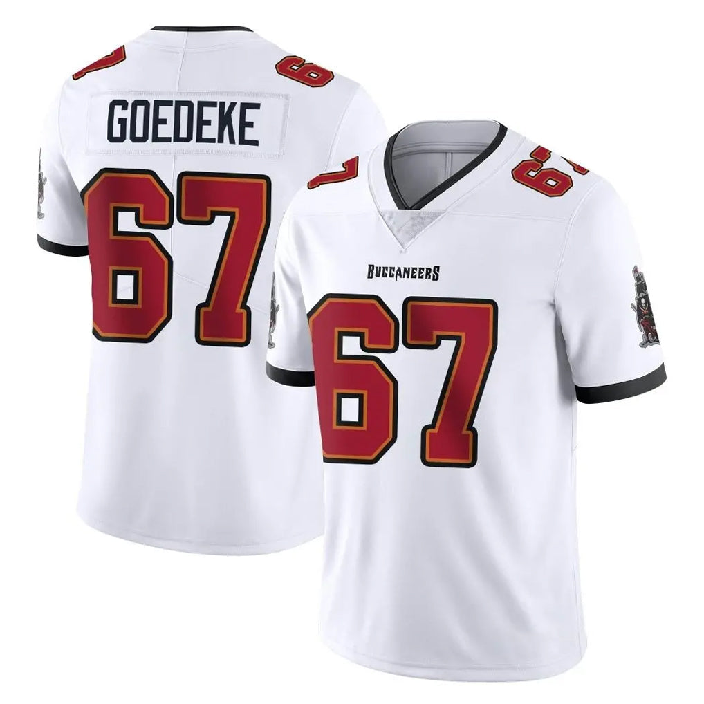 Johmsee TB.Buccaneers #67 Luke Goedeke Player White Limited Vapor Untouchable Home Game Stitched Jerseys