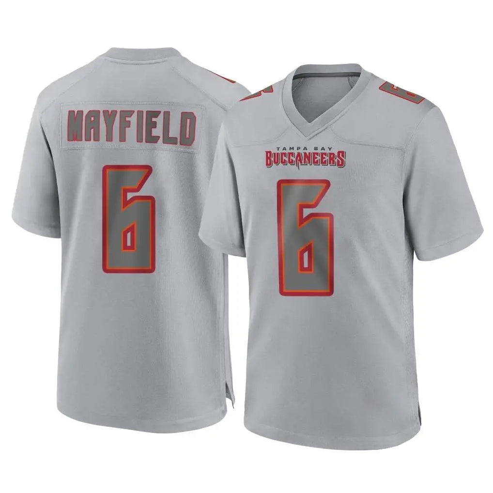Johmsee TB.Buccaneers #6 Baker Mayfield Player Gray Atmosphere Fashion Home Game Stitched Jerseys
