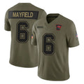 Johmsee TB.Buccaneers #6 Baker Mayfield Player Olive 2025 Salute To Service Limited Home Game Stitched Jerseys