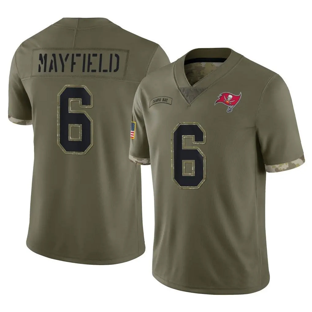 Johmsee TB.Buccaneers #6 Baker Mayfield Player Olive Salute To Service Stitched Jerseys