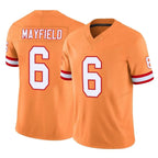 Johmsee TB.Buccaneers #6 Baker Mayfield Player Orange Limited Vapor F.U.S.E. Home Game Stitched Jerseys
