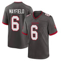 Johmsee TB.Buccaneers #6 Baker Mayfield Player Pewter Alternate Home Game Stitched Jerseys