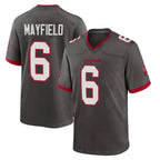 Johmsee TB.Buccaneers #6 Baker Mayfield Player Pewter Alternate Home Game Stitched Jerseys