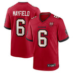 Johmsee TB.Buccaneers #6 Baker Mayfield Player Red 50th Anniversary Game Stitched Jerseys