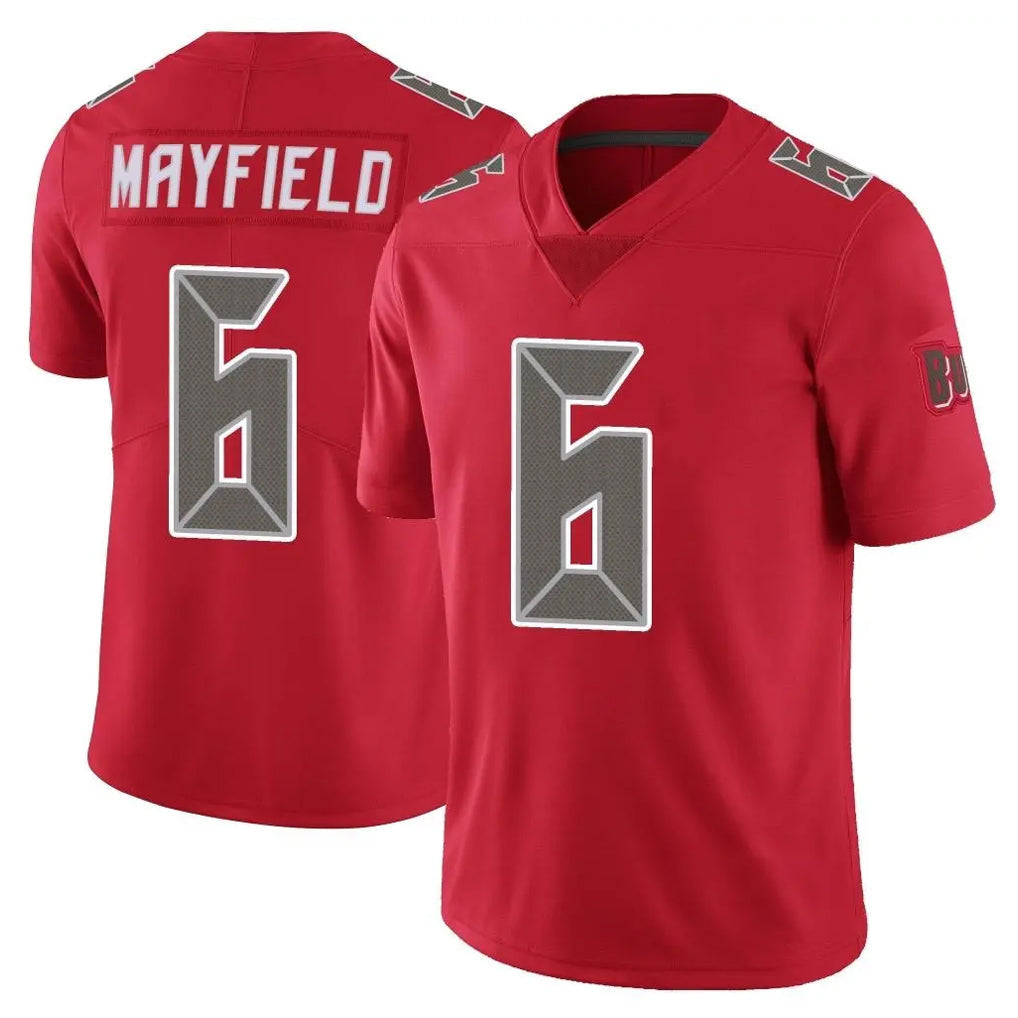 Johmsee TB.Buccaneers #6 Baker Mayfield Player Red Limited Color Rush Home Game Stitched Jerseys