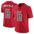 Johmsee TB.Buccaneers #6 Baker Mayfield Player Red Limited Color Rush Home Game Stitched Jerseys