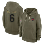 Johmsee TB.Buccaneers #6 Baker Mayfield Player Salute to Service Olive Hoodies Stitched Jerseys