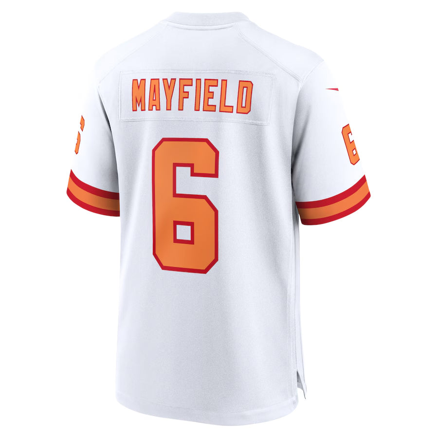 Johmsee TB.Buccaneers #6 Baker Mayfield Player White Home Game Stitched Jerseys