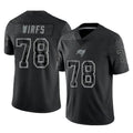 Johmsee TB.Buccaneers #78 Tristan Wirfs Player Black Reflective Limited Home Game Stitched Jerseys