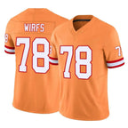 Johmsee TB.Buccaneers #78 Tristan Wirfs Player Orange Limited Vapor F.U.S.E. Home Game Stitched Jerseys