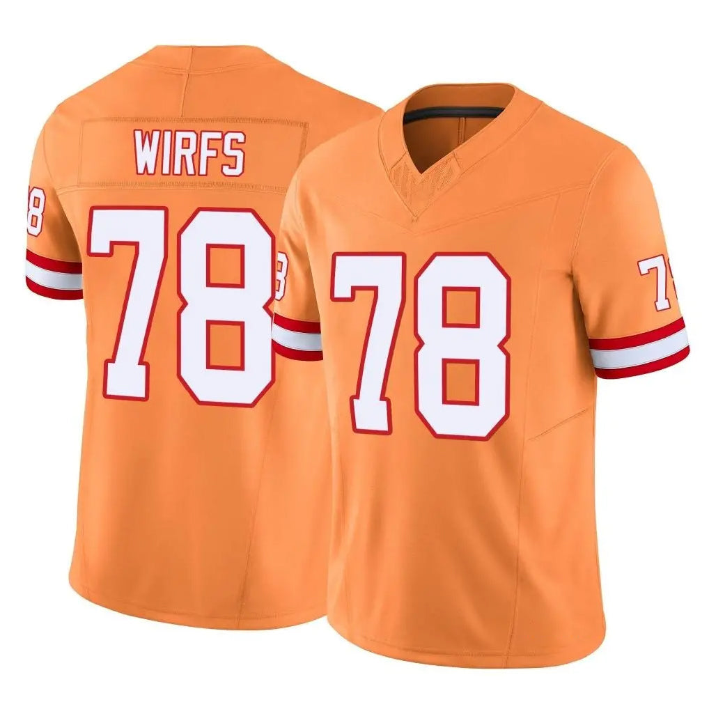 Johmsee TB.Buccaneers #78 Tristan Wirfs Player Orange Limited Vapor F.U.S.E. Home Game Stitched Jerseys