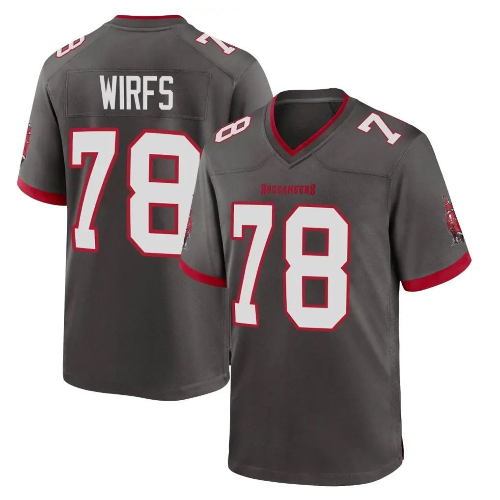 Johmsee TB.Buccaneers #78 Tristan Wirfs Player Pewter Alternate Home Game Stitched Jerseys