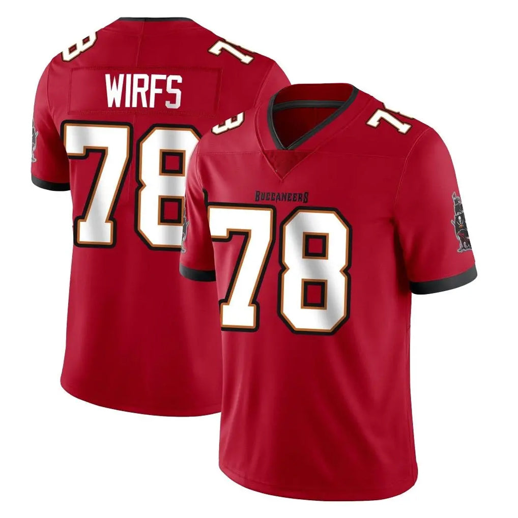 Johmsee TB.Buccaneers #78 Tristan Wirfs Player Red Limited Vapor Home Game Stitched Jerseys