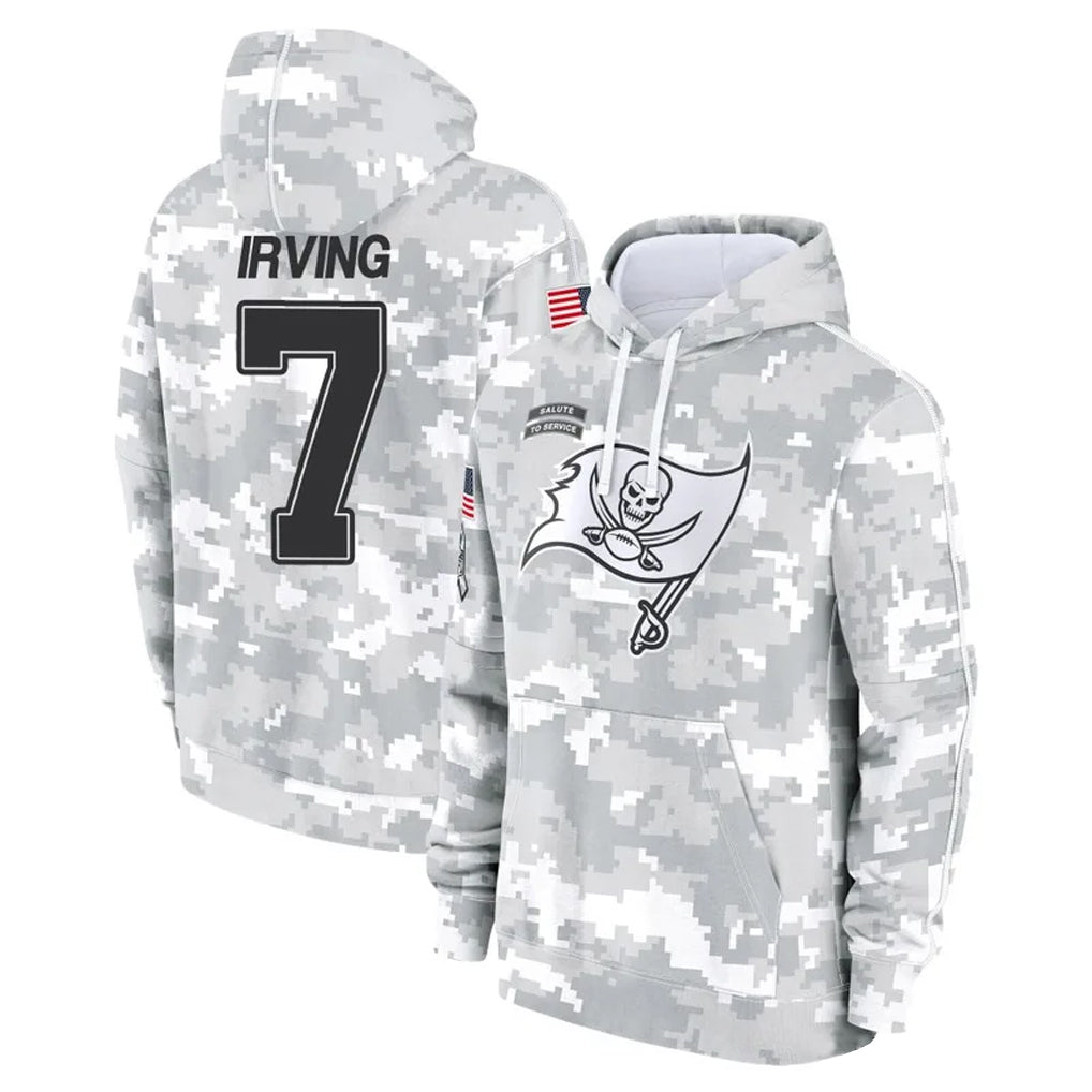 Johmsee TB.Buccaneers #7 Bucky Irving Player Arctic Camo Salute to Service Hoodies Stitched Jerseys