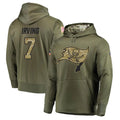 Johmsee TB.Buccaneers #7 Bucky Irving Player Olive Salute To Service Limited Hoodies Stitched Jerseys