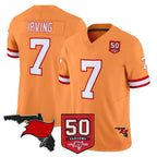 Johmsee TB.Buccaneers #7 Bucky Irving Player Orange 50th Season Vapor Limited Home Game Stitched Jerseys