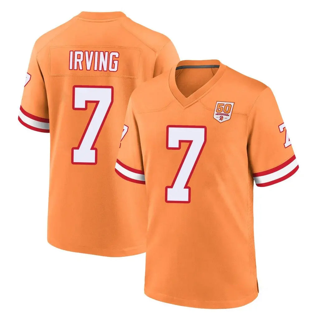 Johmsee TB.Buccaneers #7 Bucky Irving Player Orange Throwback Home Game Stitched Jerseys