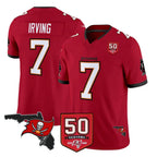 Johmsee TB.Buccaneers #7 Bucky Irving Player Red 50th Season Vapor Limited Home Game Stitched Jerseys