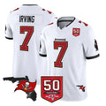 Johmsee TB.Buccaneers #7 Bucky Irving Player White 50th Season Vapor Limited Home Game Stitched Jerseys