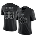 Johmsee TB.Buccaneers #88 Cade Otton Player Black Reflective Limited Home Game Stitched Jerseys