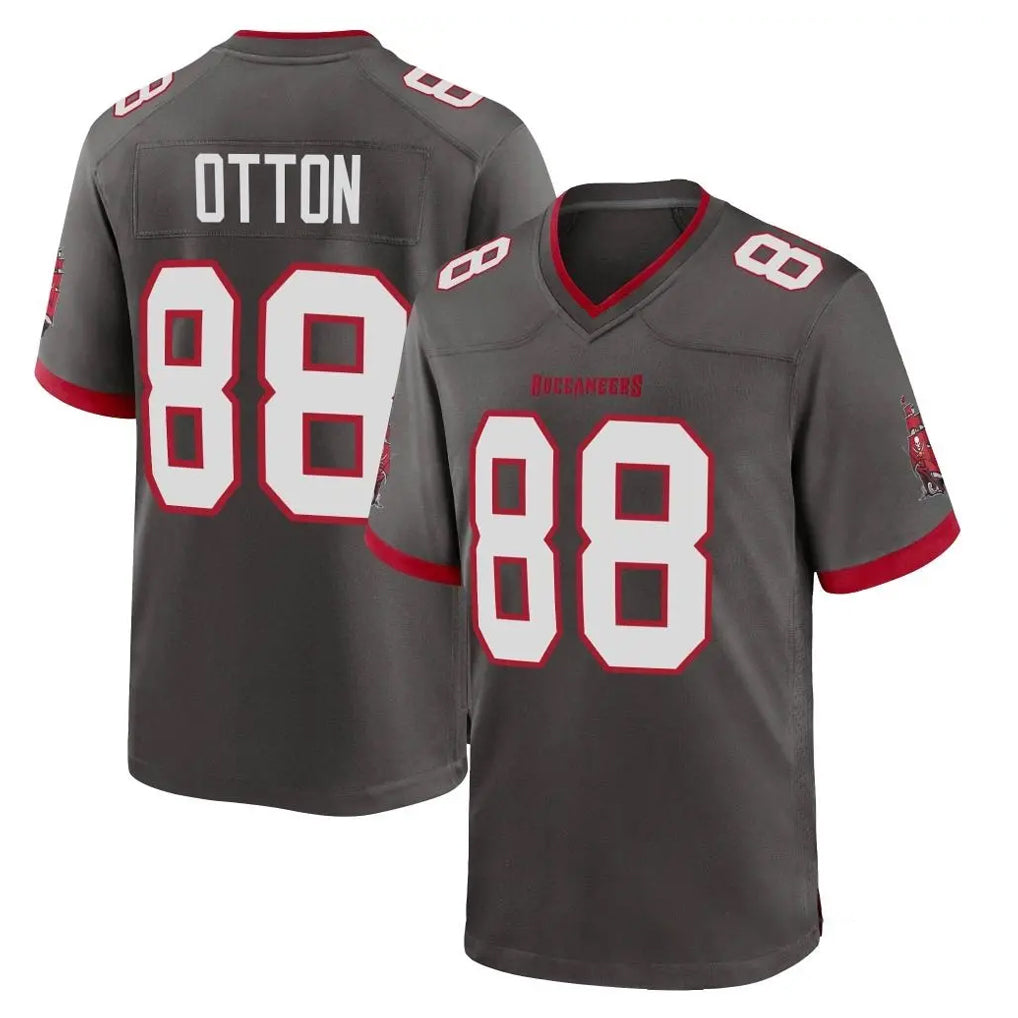 Johmsee TB.Buccaneers #88 Cade Otton Player Pewter Alternate Home Game Stitched Jerseys