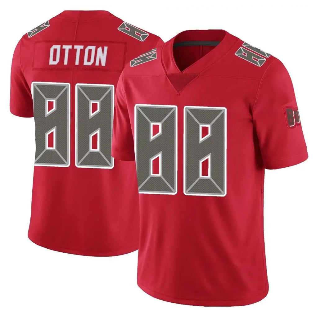 Johmsee TB.Buccaneers #88 Cade Otton Player Red Limited Color Rush Home Game Stitched Jerseys