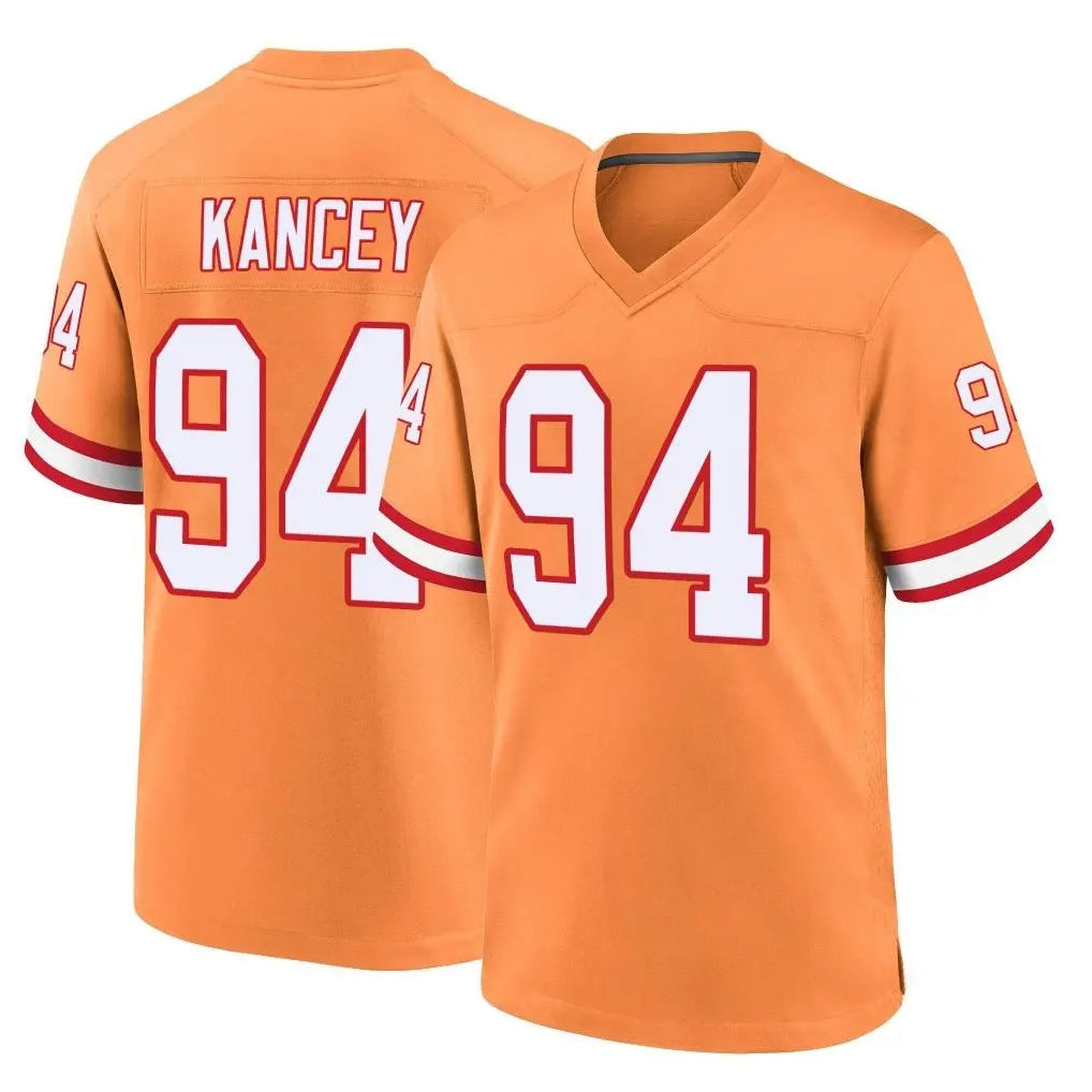 Johmsee TB.Buccaneers #94 Calijah Kancey Player Orange Throwback Home Game Stitched Jerseys