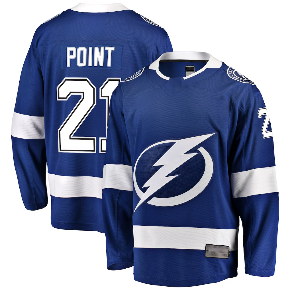Johmsee TB.Lightning #21 Brayden Point Blue Breakaway Jerseys
