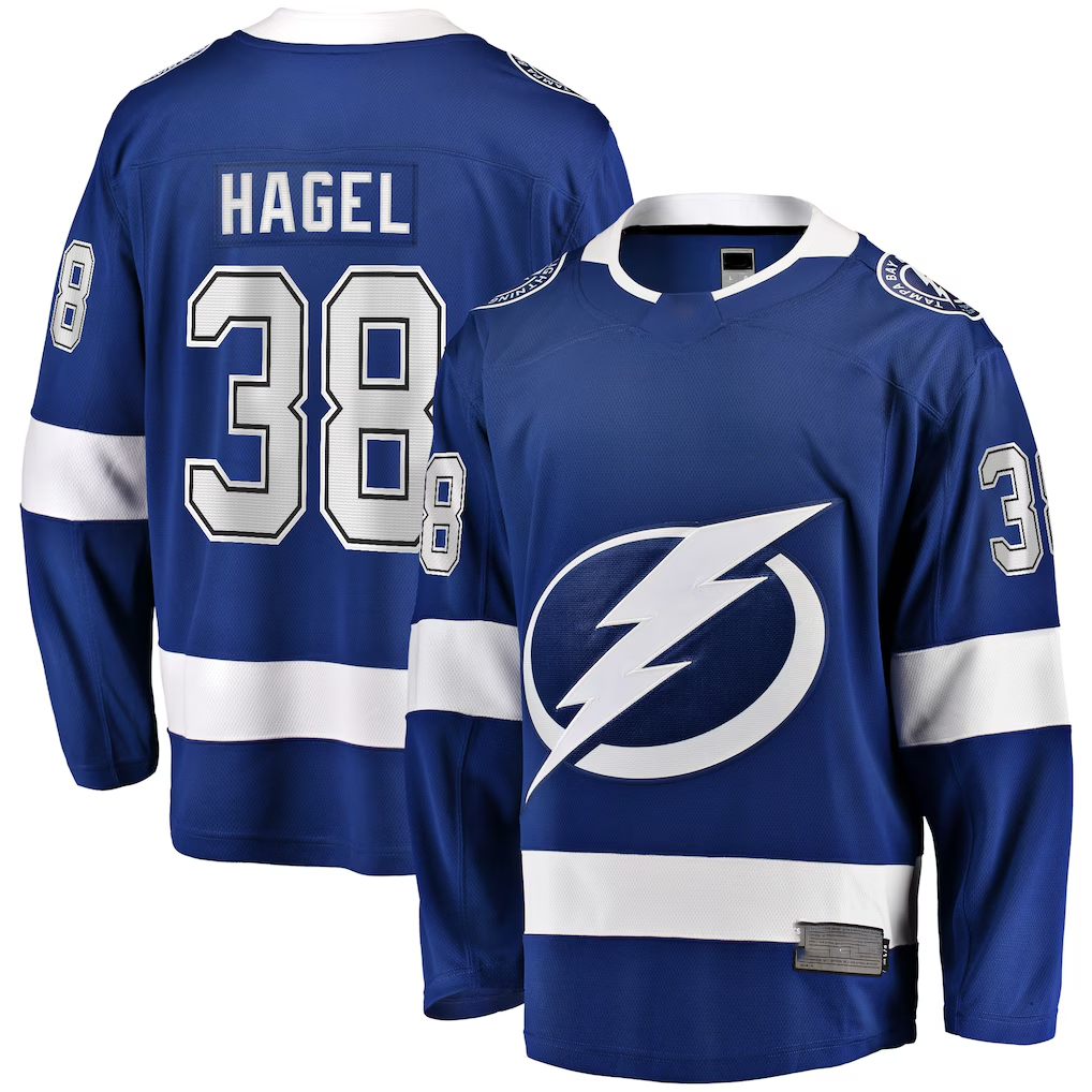 Johmsee TB.Lightning #38 Brandon Hagel Blue Home Breakaway Player Jerseys