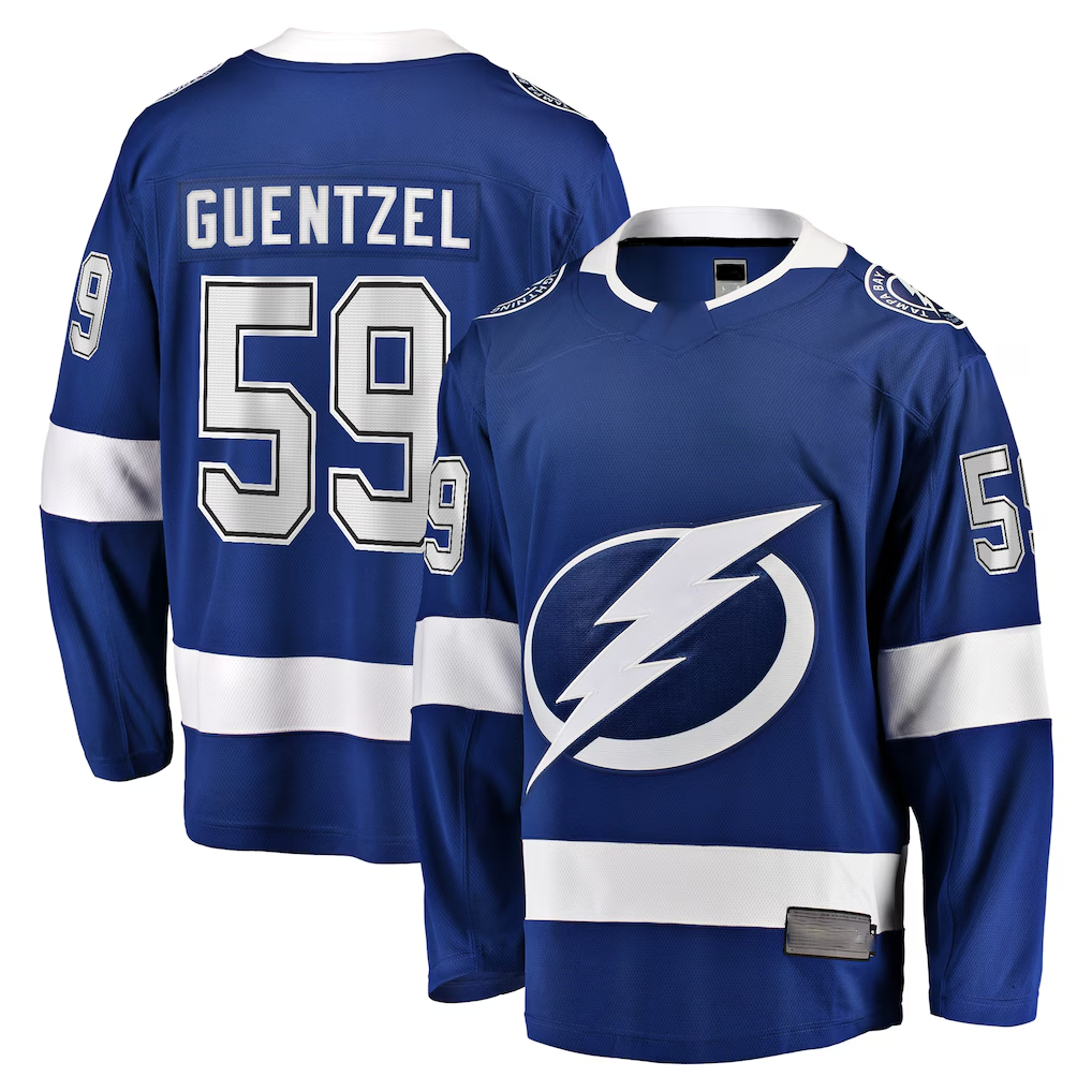 Johmsee TB.Lightning #59 Jake Guentzel Blue Home Premier Breakaway Player Jerseys