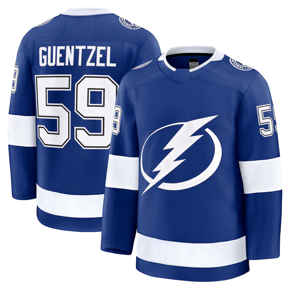 Johmsee TB.Lightning #59 Jake Guentzel Blue Home Premium Jerseys