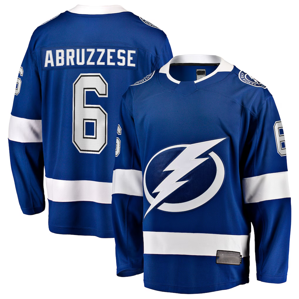 Johmsee TB.Lightning #6 Nick Abruzzese Blue Home Breakaway Jerseys
