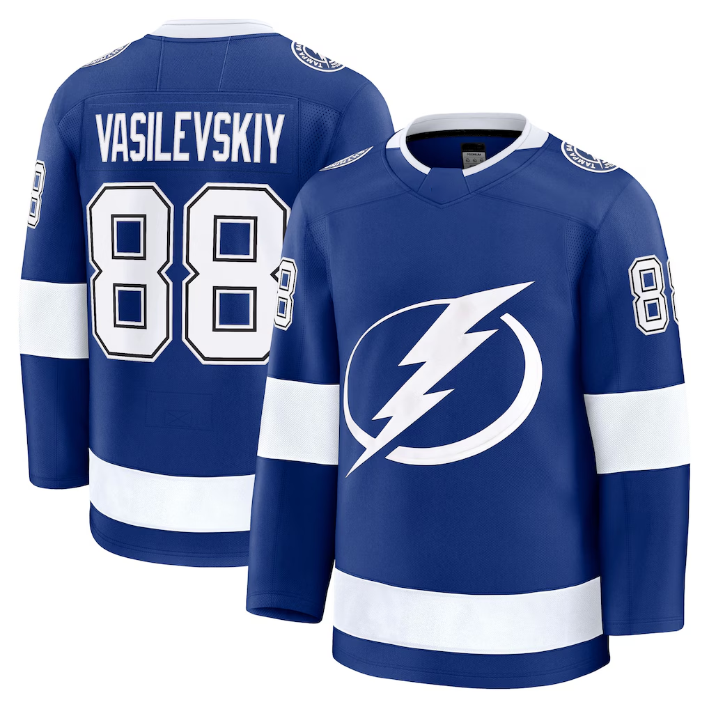 Johmsee TB.Lightning #88 Andrei Vasilevskiy Blue Home Breakaway Player Jerseys