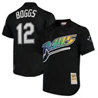 Johmsee TB.Rays #12 Wade Boggs Player Black Mitchell & Ness Cooperstown Replica Stitched Jerseys