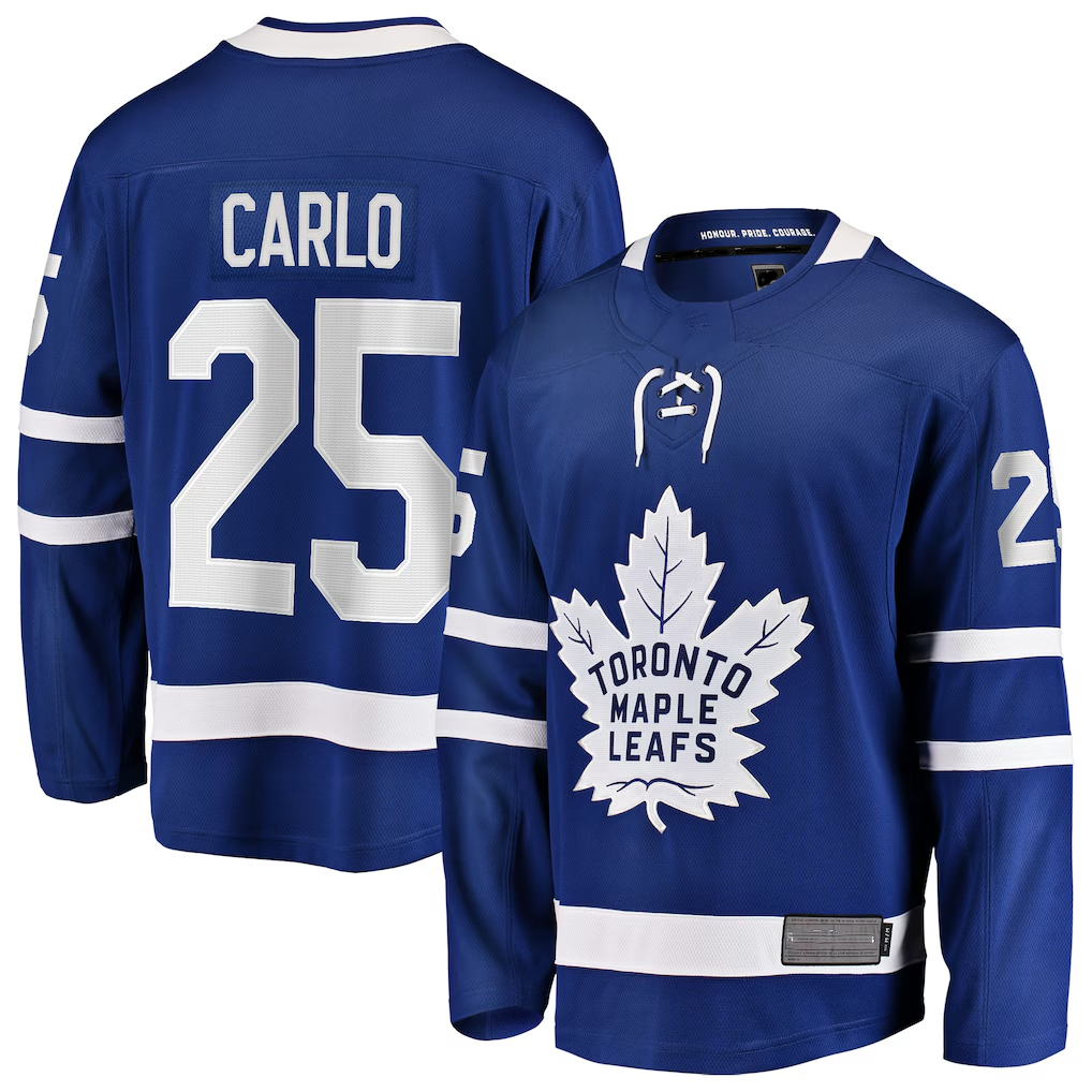 Johmsee TM.Leafs #25 Brandon Carlo Blue Home Breakaway Jerseys