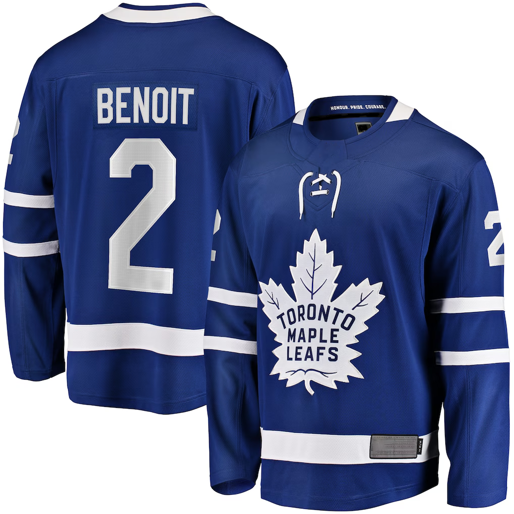 Johmsee TM.Leafs #2 Simon Benoit Blue Home Premier Breakaway Player Jerseys