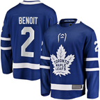 Johmsee TM.Leafs #2 Simon Benoit Blue Home Premier Breakaway Player Jerseys