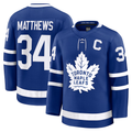 Johmsee TM.Leafs #34 Auston Matthews Blue Captain Patch Home Premium Jerseys