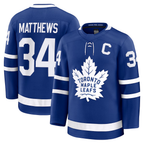 Johmsee TM.Leafs #34 Auston Matthews Blue Captain Patch Home Premium Jerseys