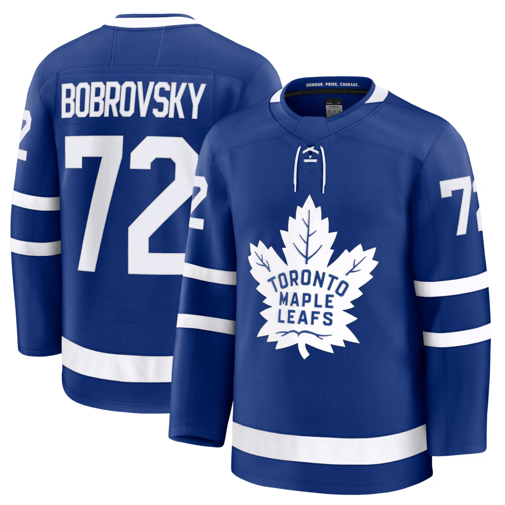 Johmsee TM.Leafs #72 Sergei Bobrovsky Blue Home Premium Jerseys