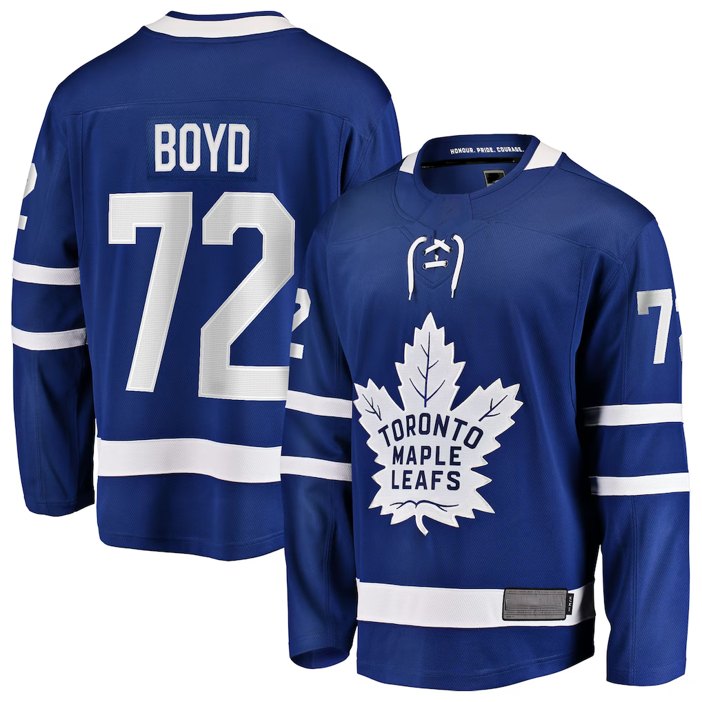 Johmsee TM.Leafs #72 Travis Boyd Blue Home Breakaway Jerseys
