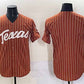 T.Longhorns Blank Orange Pinstripe Stitched American College Jerseys