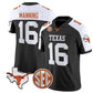 T.Longhorns #16 Arch Manning State Map and Sec Patch Vapor Football Black Alternate Stitched American College Jerseys