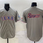 Texas Rangers Team Big Logo Gray With Patch Cool Base Stitched Baseball Jersey